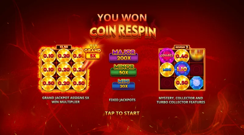 Blazing Coins Deluxe vòng quay lại tiền xu