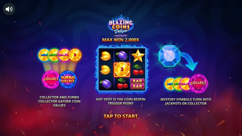 Menu chính Blazing Coins Deluxe