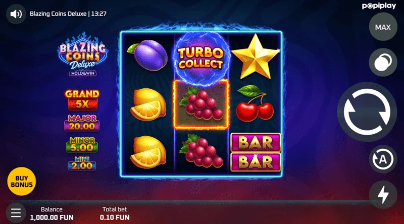 Màn hình trò chơi Blazing Coins Deluxe